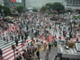 looking down on Shibuya Street in front of train station
